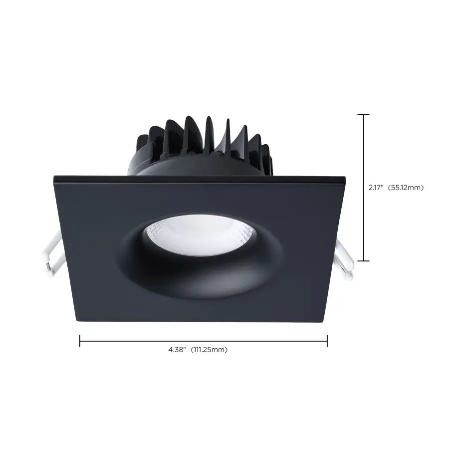10 Watt LED Direct Wire Downlight - Remote Driver - CCT Selectable - Dimmable - Square - Black Finish - Image 16