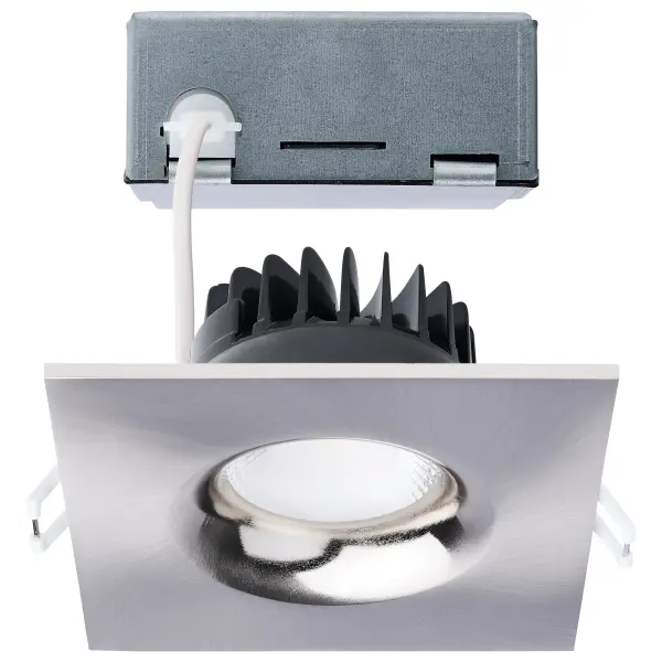 SATCO NUVO's LED Architectural Downlights with Remote Driver offers an option for a small aperture aesthetic with the energy savings of LED technology. The 40-degree beam angle provides focused illumination while creating the ambiance of your choice with five CCT choices from warm 2700K to cool 5000K at installation. Choose from round or square trims in white, black, or brushed nickel to easily complement any décor.