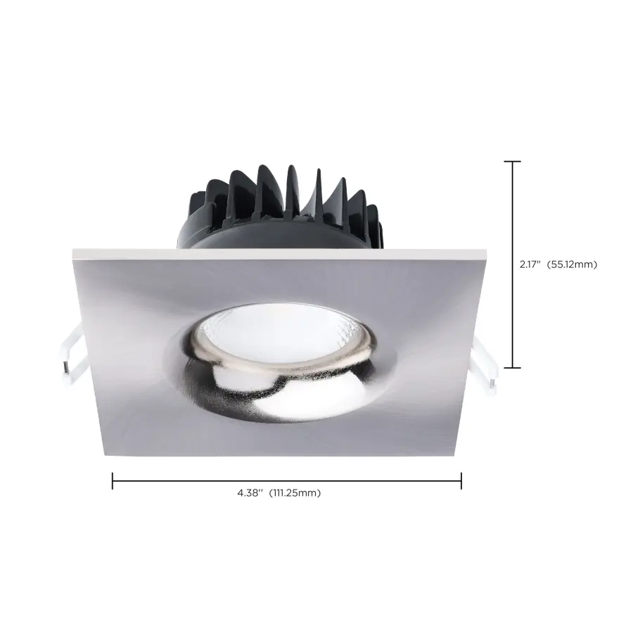 10 Watt LED Direct Wire Downlight - Remote Driver - CCT Selectable - Dimmable - Square - Brushed Nickel Finish - Image 16
