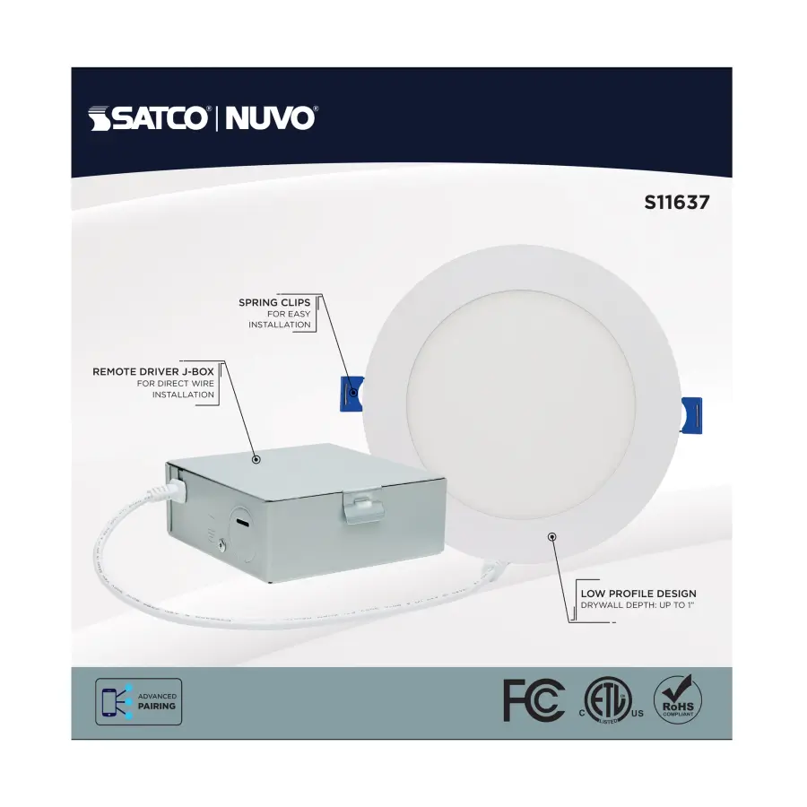 Starfish - 11 Watt LED Direct Wire Downlight - 6-Inch - Remote Driver - RGBTW - Round - White Finish - Image 7