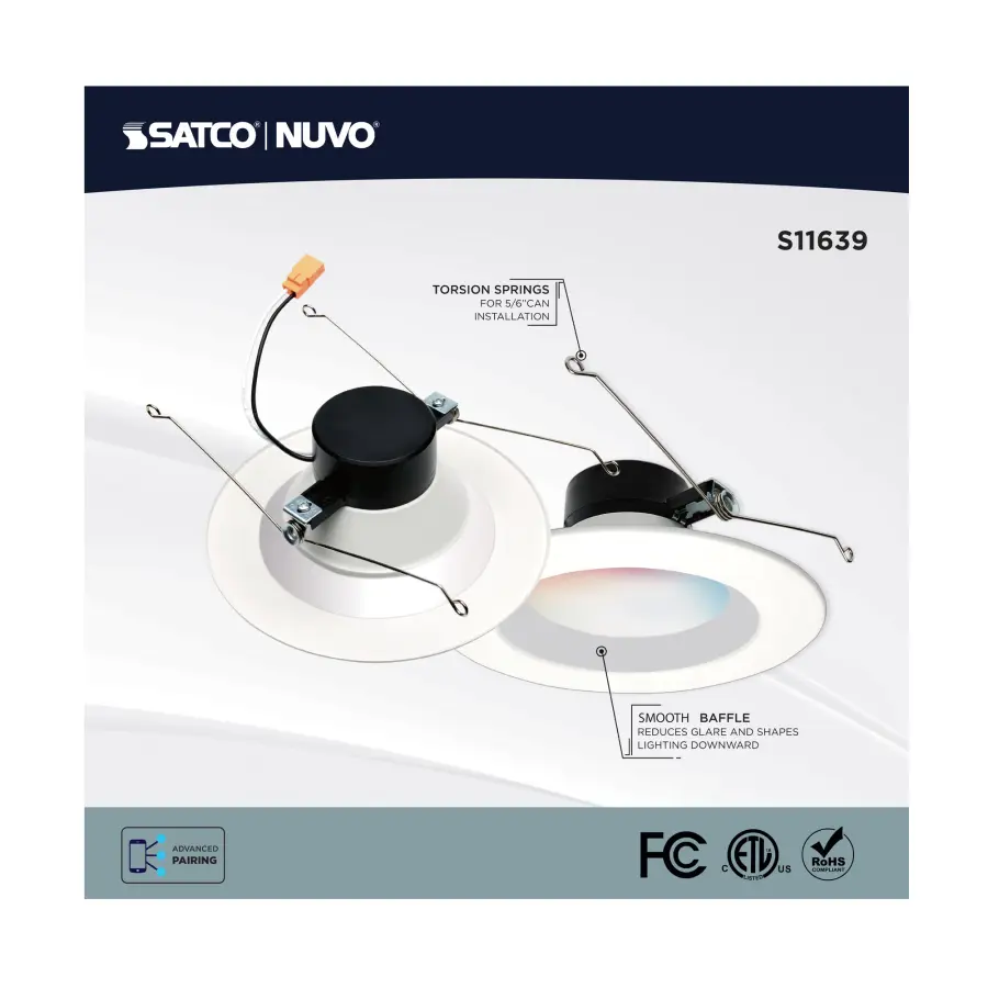Starfish - 11 Watt LED Retrofit Downlight - 5-6 Inch - RGBTW - Round - White Finish - Image 7