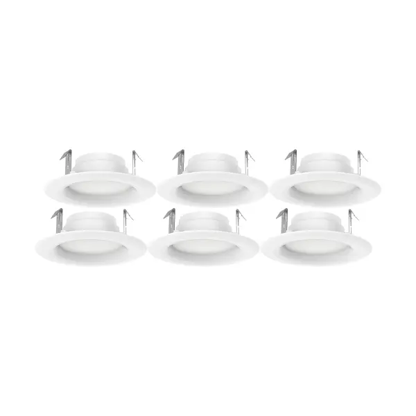 Satco's 8.7-watt, LED downlight retrofit is an easy to install lighting solution for commercial applications. Illuminate offices, retail spaces, and hotels, with this dimmable, contemporary, downlight retrofit. Round, with a white finish, this downlight delivers 35,000 hours of warm white light and comes in a pack of 6.