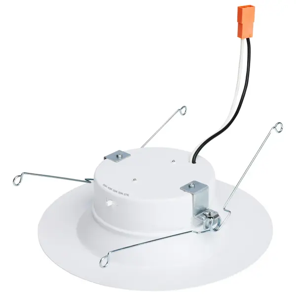 SATCO NUVO's LED CCT Selectable 5-6 inch High Lumen Retrofit Downlight will elevate the lighting in any space. Designed with impeccable 90 CRI color rendering, you can make your space brighter while saving energy with this 1,100 high lumen LED downlight. This retrofit includes an E26 adapter making it the perfect upgrade to replace existing screw base lamps in downlight applications or purchase an optional GU24 socket adapter for use with pin-based fixtures. Featuring a smooth baffle design and your choice of five CCT options at installation, this retrofit downlight will illuminate all of your spaces with ease and elegance. - alternate view