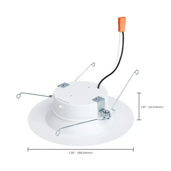 12.5 Watt LED High Lumen Downlight Retrofit - 5-6 Inch - 27K/30K/35K/40K/50K CCT Selectable - 120 Volts - Dimmable - White Finish - Image 16