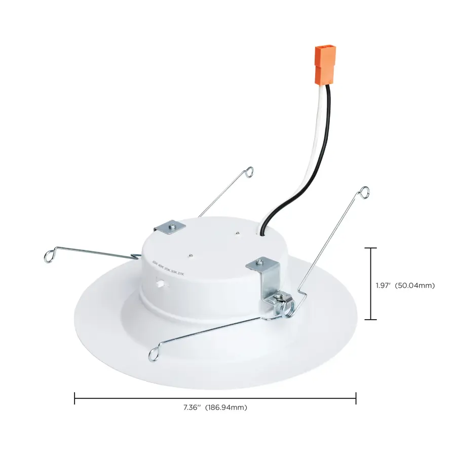 12.5 Watt LED High Lumen Downlight Retrofit - 5-6 Inch - 27K/30K/35K/40K/50K CCT Selectable - 120 Volts - Dimmable - White Finish - Image 16