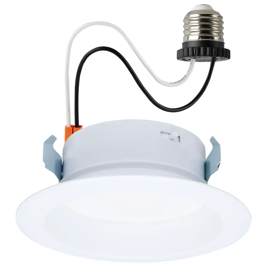 10 Watt LED High Output Downlight Retrofit - 4 Inch - 27K/30K/35K/40K/50K CCT Selectable - Round - White Finish - Image 1