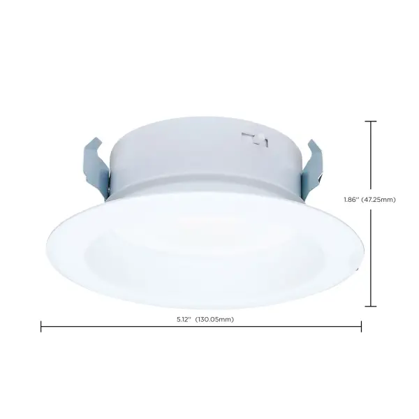 10 Watt LED High Output Downlight Retrofit - 4 Inch - 27K/30K/35K/40K/50K CCT Selectable - Round - White Finish - Image 13