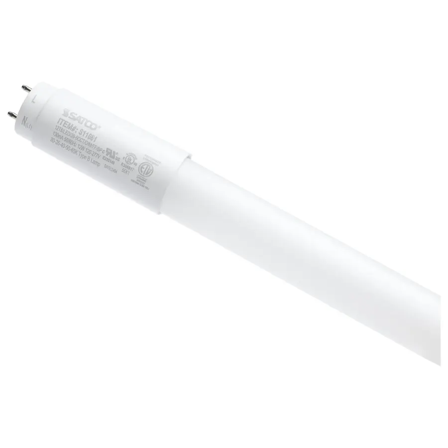 12 Watt T8 LED - 36 Inch - 30K/35K/40K/50K/65K CCT Selectable - Low Optical Flicker (less than 5%) - Medium Bi Pin Base - Type B Ballast Bypass - 120-277 Volt - Frost Finish - Image 1