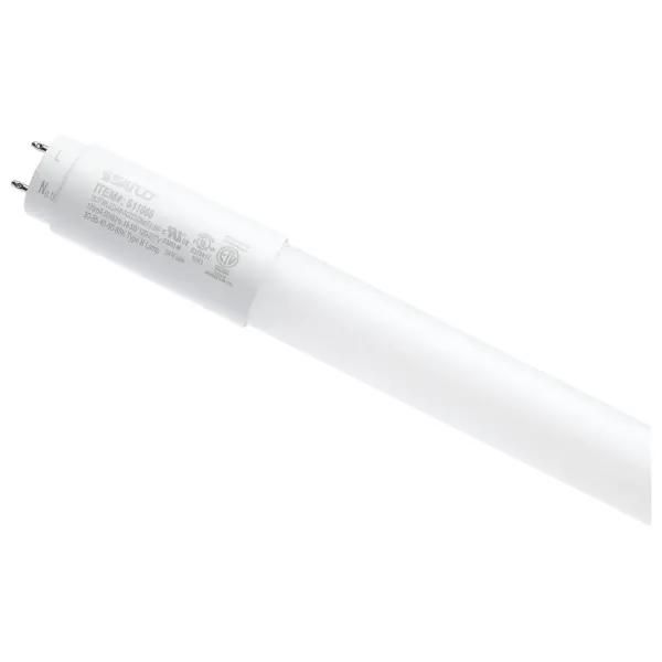 SATCO NUVO's LED Flicker-Free Lamps offer smooth, continuous light with less than 2-percent flicker. Ideal for use in offices, retail applications, and safe for use in commercial kitchens with the PET coated shatterproof tube. Extending the versatility of these lamps, they are 120V-277V range voltage compatible in ballast bypass configurations, and allow for 5-CCT selection at the time of installation to customize light output to the environment.