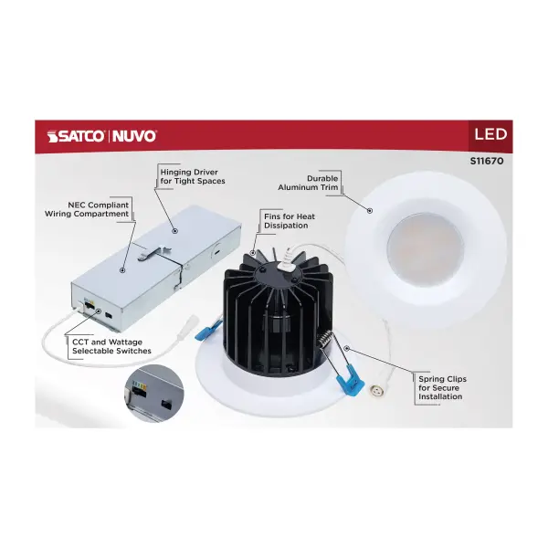16/20/24 Watt LED Remote Driver Downlight - 27K/30K/35K/40K/50K CCT - Field Selectable - Round - White Finish - Dual Dimming - 120-277 Volt - Image 11