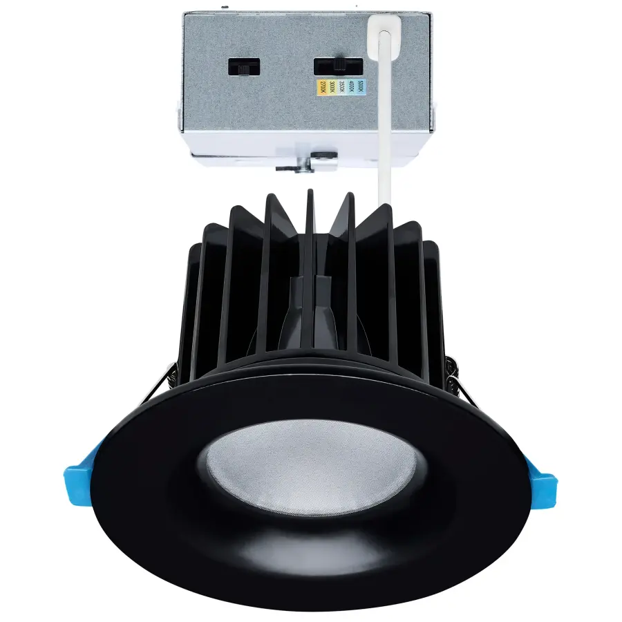 16/20/24 Watt LED Remote Driver Downlight - 27K/30K/35K/40K/50K CCT - Field Selectable - Round - Black Finish - Dual Dimming - 120-277 Volt - Image 1
