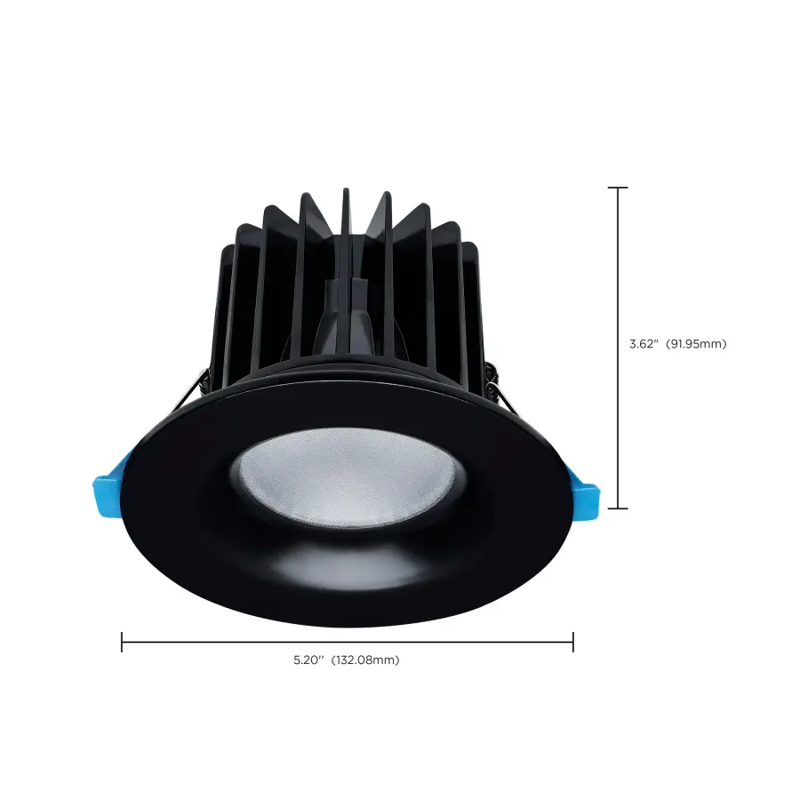 16/20/24 Watt LED Remote Driver Downlight - 27K/30K/35K/40K/50K CCT - Field Selectable - Round - Black Finish - Dual Dimming - 120-277 Volt - Image 16