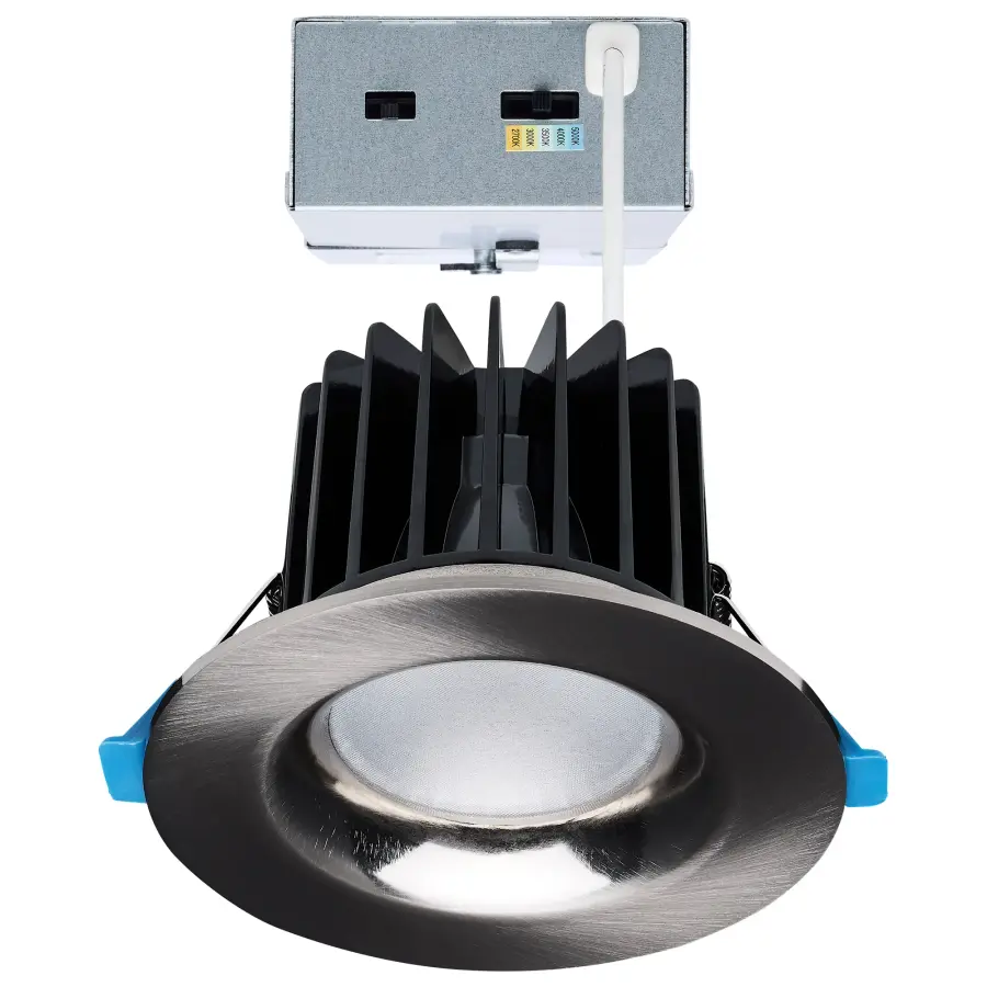 16/20/24 Watt LED Remote Driver Downlight - 27K/30K/35K/40K/50K CCT - Field Selectable - Round - Brushed Nickel Finish - Dual Dimming - 120-277 Volt - Image 1