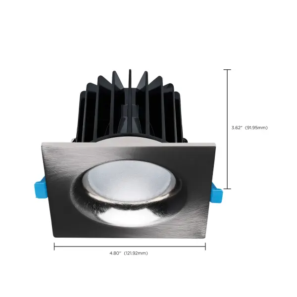 16/20/24 Watt LED Remote Driver Downlight - 27K/30K/35K/40K/50K CCT - Field Selectable - Square - Brushed Nickel Finish - Dual Dimming - 120-277 Volt - Image 16