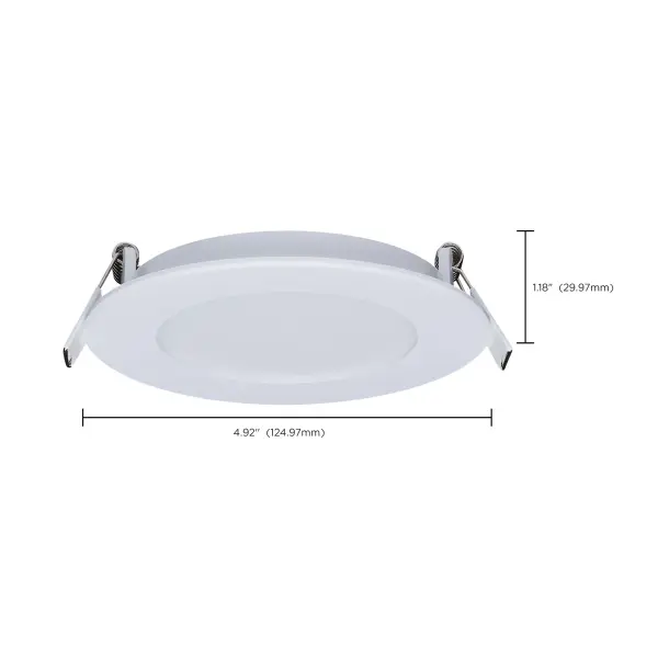 8 Watt LED Direct Wire Performer Series Downlight - Remote Driver - 4 Inch - 27K/3K/35K/4K/5K CCT Selectable - Round - Flat Face - White Finish - Image 16