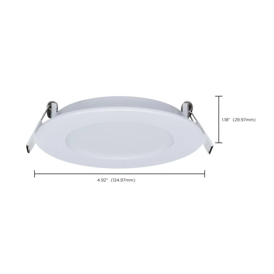 8 Watt LED Direct Wire Performer Series Downlight - Remote Driver - 4 Inch - 27K/3K/35K/4K/5K CCT Selectable - Round - Flat Face - White Finish - Image 16