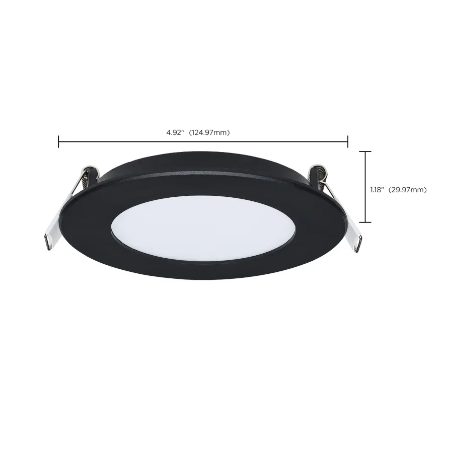 8 Watt LED Direct Wire Performer Series Downlight - Remote Driver - 4 Inch - 27K/3K/35K/4K/5K CCT Selectable - Round - Flat Face - Black Finish - Image 17