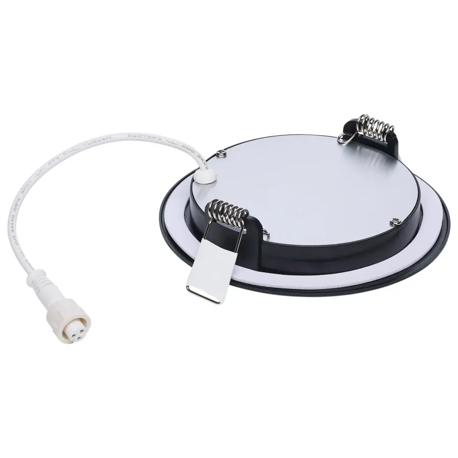 8 Watt LED Direct Wire Performer Series Downlight - Remote Driver - 4 Inch - 27K/3K/35K/4K/5K CCT Selectable - Round - Flat Face - Black Finish - Image 3