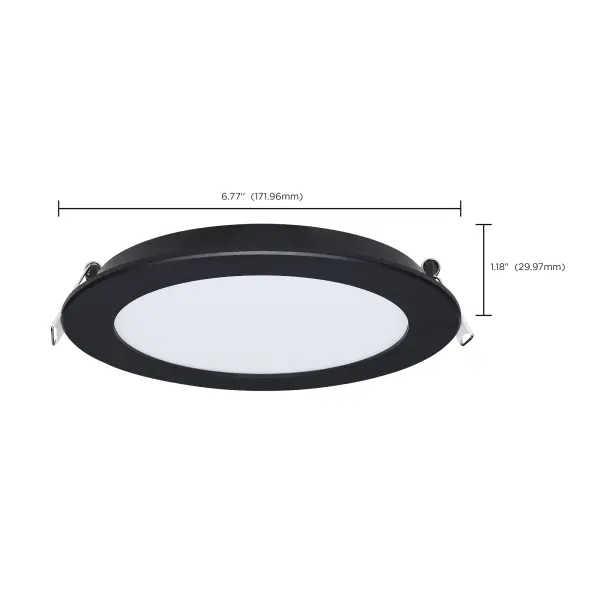 11 Watt LED Direct Wire Performer Series Downlight - Remote Driver - 6 Inch - 27K/3K/35K/4K/5K CCT Selectable - Round - Flat Face - Black Finish - Image 17