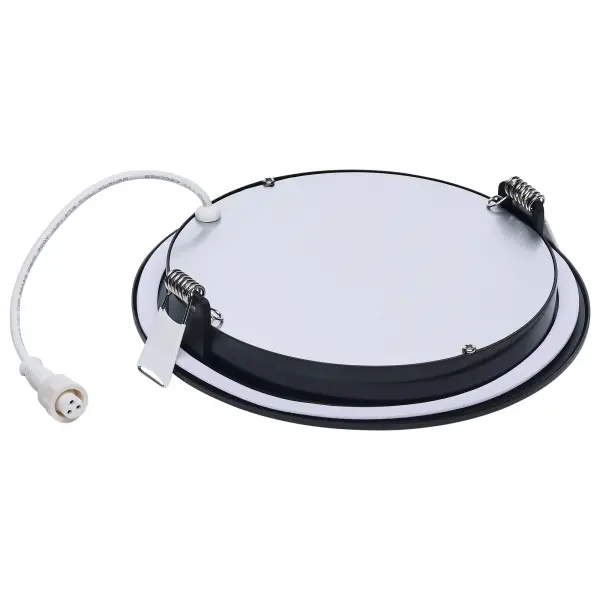 11 Watt LED Direct Wire Performer Series Downlight - Remote Driver - 6 Inch - 27K/3K/35K/4K/5K CCT Selectable - Round - Flat Face - Black Finish - Image 3