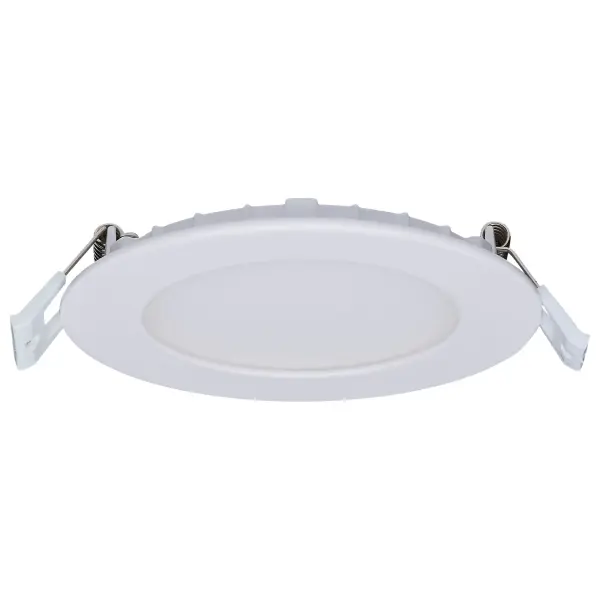 8/12 Watt LED Direct Wire Downlight - 27K/3K/35K/4K/5K CCT - Remote Driver - 4 Inch - Round - Flat Face - White Finish - 120-277 Volt - Dual Dimming - Image 4