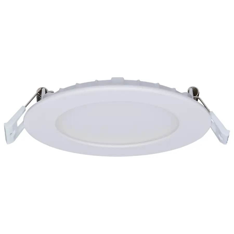 8/12 Watt LED Direct Wire Downlight - 27K/3K/35K/4K/5K CCT - Remote Driver - 4 Inch - Round - Flat Face - White Finish - 120-277 Volt - Dual Dimming - Image 4