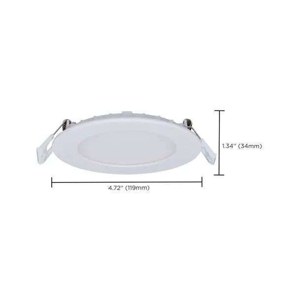 8/12 Watt LED Direct Wire Downlight - 27K/3K/35K/4K/5K CCT - Remote Driver - 4 Inch - Round - Flat Face - White Finish - 120-277 Volt - Dual Dimming - Image 10