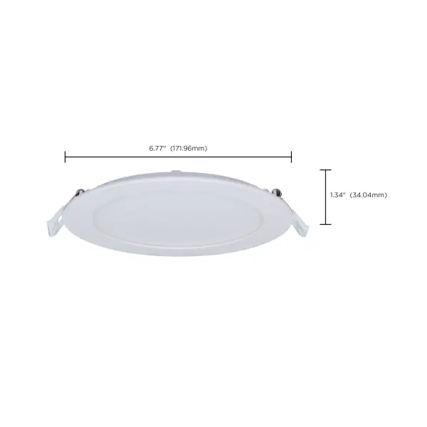 11/15 Watt - LED Direct Wire Downlight - 27K/3K/35K/4K/5K CCT - Remote Driver - 6 Inch - Round - Flat Face - White Finish - 120-277 Volt - Dual Dimming - Image 10