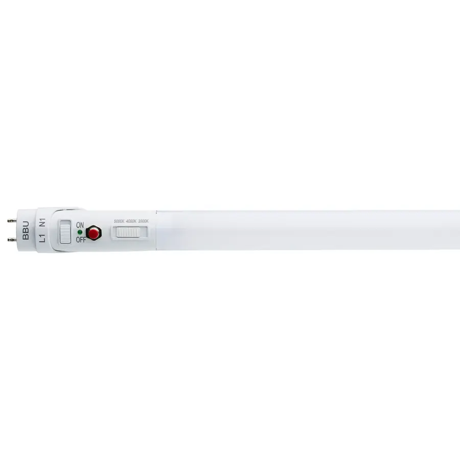 15 Watt 48 Inch T8 LED - 35K/40K/50K CCT Selectable - Ballast Bypass with Battery Backup - G13 Base - 120-277 Volt - Image 1