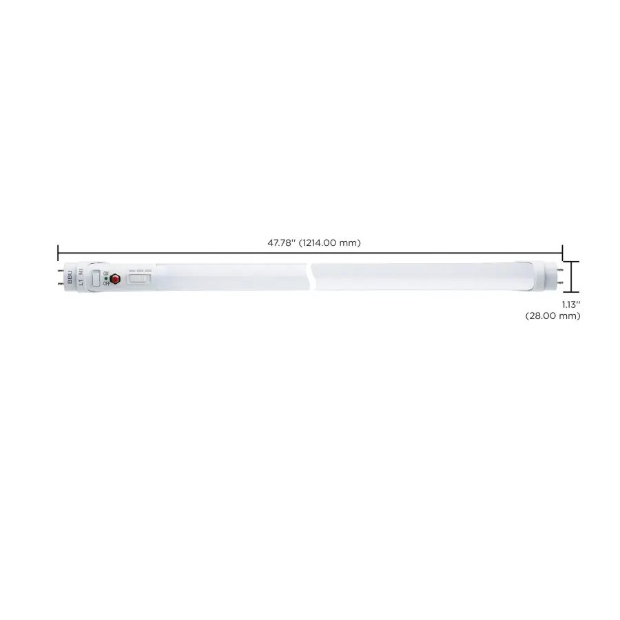 17 Watt 48 Inch T8 LED - 35K/40K/50K CCT Selectable - Ballast Bypass with Battery Backup - G13 Base - 120-277 Volt - Image 11