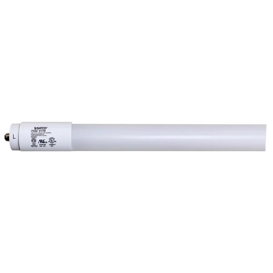 14 Watt T8 LED - Single Pin Base - CCT Selectable - PET Shatterproof Coated - White Finish - Type B - Ballast Bypass - 48 Inches - 120-277 Volt - Image 1