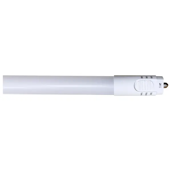 SATCO NUVO's LED T8 lamps with Fa8 or R17d bases are some of our most versatile lamps. Featuring ColorQuick selectable color technology, these lamps allow for easy selection of 4000K/5000K/6500K color temperatures at installation. The P.E.T. coated lamp provides shatterproof protection to ensure safe illumination anywhere including food service applications. - alternate view
