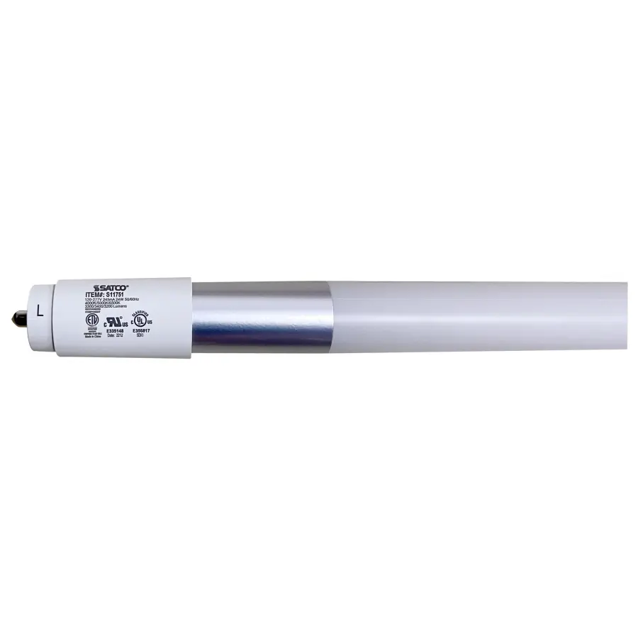 24 Watt T8 LED - Single Pin Base - CCT Selectable - Type B - Ballast Bypass - PET Shatterproof Coated - White Finish - 72 Inches - 120-277 Volt - Image 1