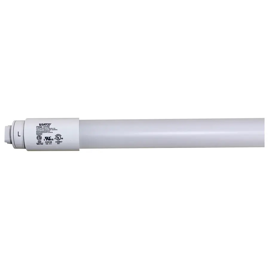 18 Watt T8 LED - Recessed Double Contact HO/VHO Base - CCT Selectable - Type B - Ballast Bypass - PET Shatterproof Coated - White Finish - 48 Inches - 120-277 Volt - Image 1