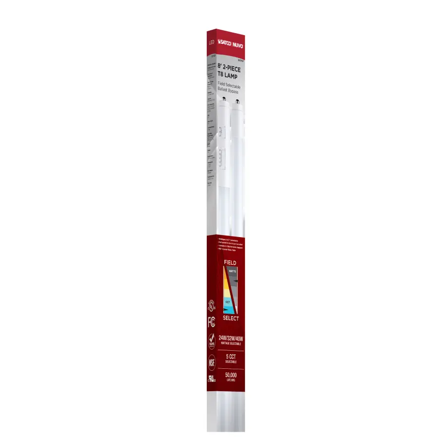 24/32/40 Wattage Selectable - 30/35/40/50/65K CCT Selectable - 8 Foot LED - Fa8 Base - 120-277 Volt - 2-pc - Image 26