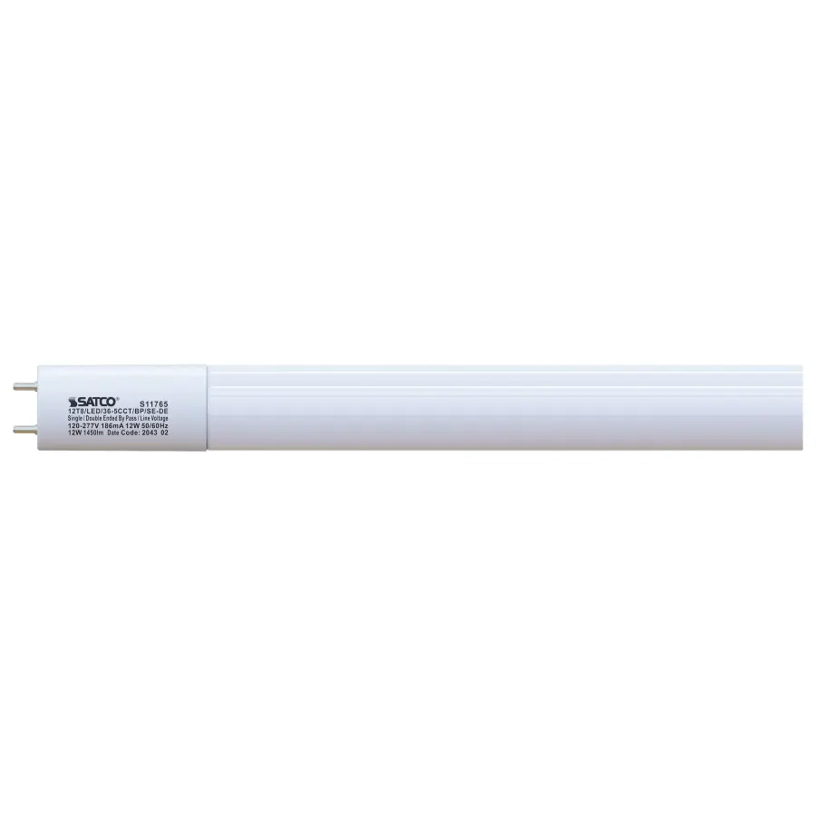 12 Watt - 3 Foot LED - T8 - CCT Selectable - Type B Ballast Bypass - G13 Base - 120-277 Volt - Image 1