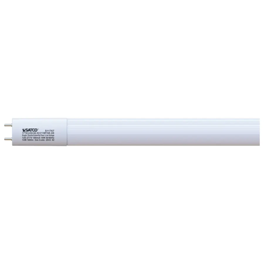 17 Watt - 4 Foot LED - T8 - CCT Selectable - Type B Ballast Bypass - G13 Base - 120-277 Volt - Image 1