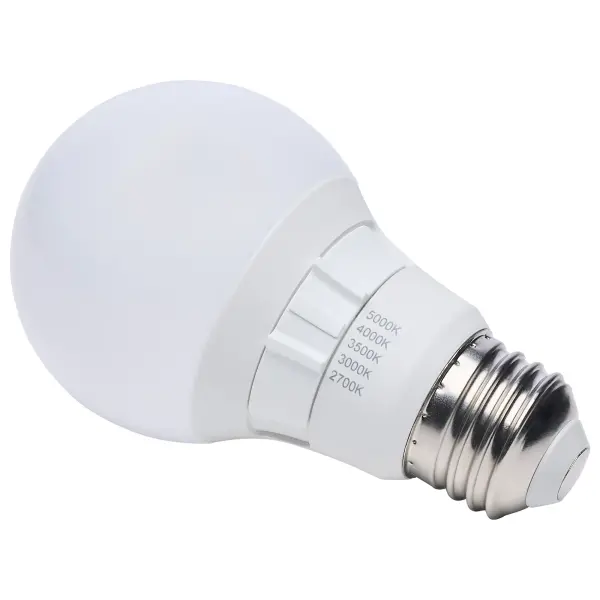 9 Watt A19 LED - 27K/3K/35K/4K/5K CCT Selectable - Medium Base - White Finish - 120 Volt - Image 4