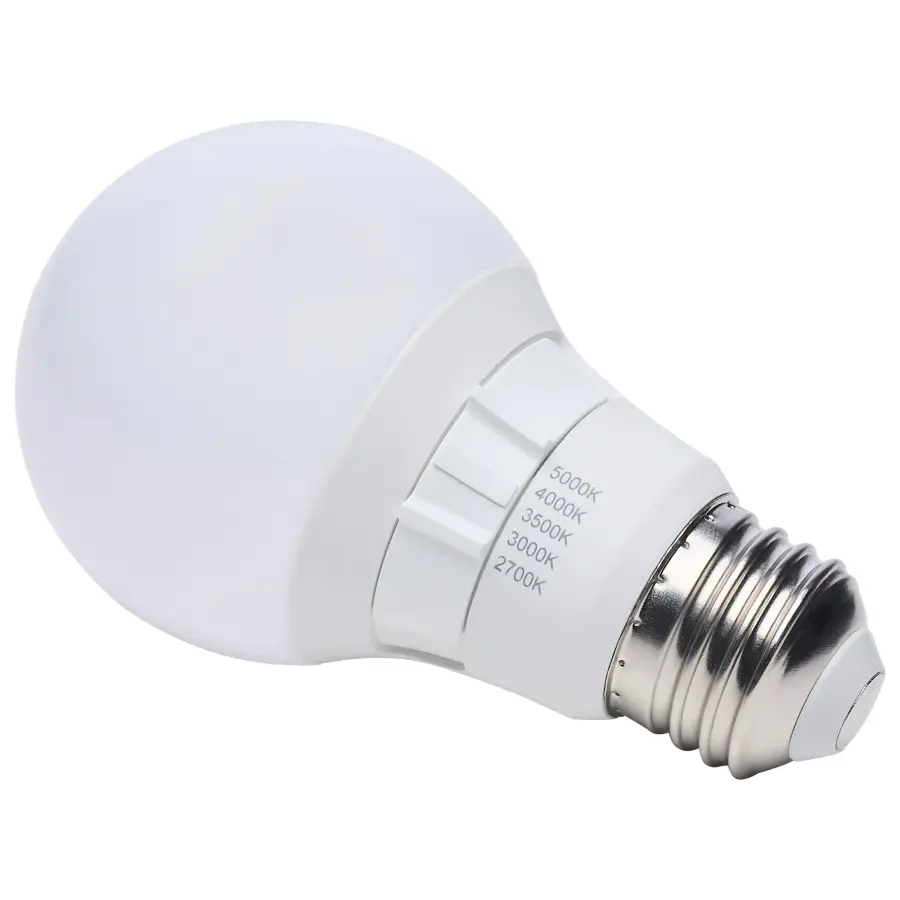 9 Watt A19 LED - 27K/3K/35K/4K/5K CCT Selectable - Medium Base - White Finish - 120 Volt - Image 4