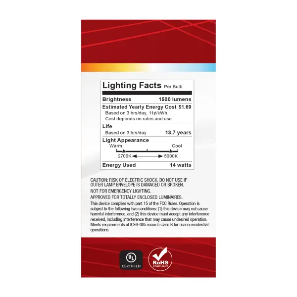14 Watt A19 LED - 27K/3K/35K/4K/5K CCT Selectable - Medium Base - White Finish - 120 Volt - Image 9