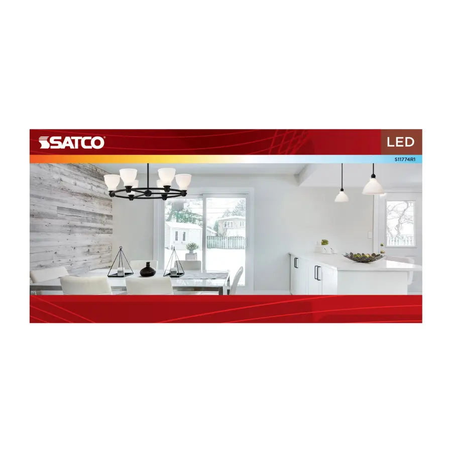 6 Watt A19 LED - 27K/3K/35K/4K/5K CCT Selectable - Medium Base - White Finish - 120 Volt - 4-Pack - Image 7