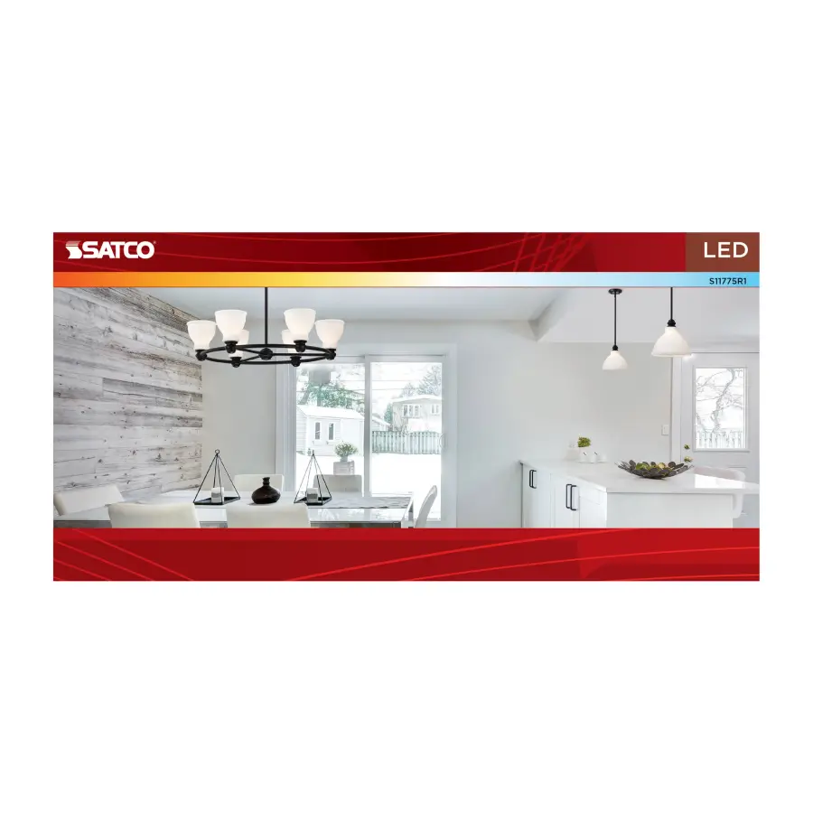 9 Watt A19 LED - 27K/3K/35K/4K/5K CCT Selectable - Medium Base - White Finish - 120 Volt - 4-Pack - Image 7