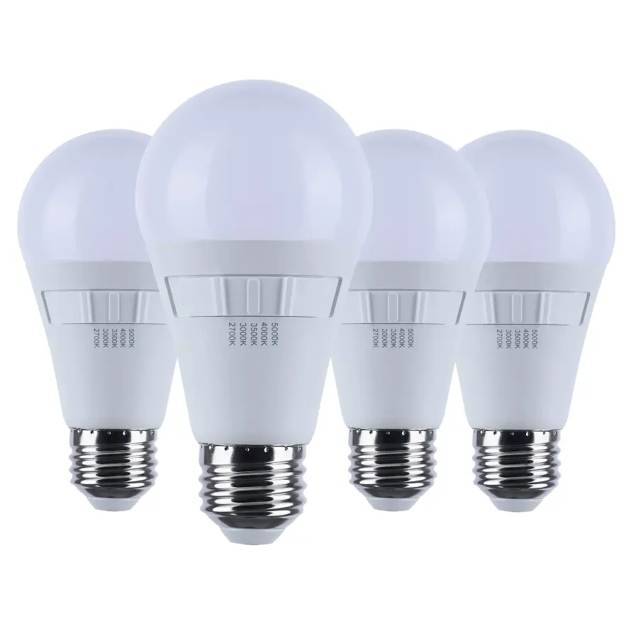 12 Watt A19 LED - 27K/3K/35K/4K/5K CCT Selectable - Medium Base - White Finish - 120 Volt - 4-Pack - Image 4
