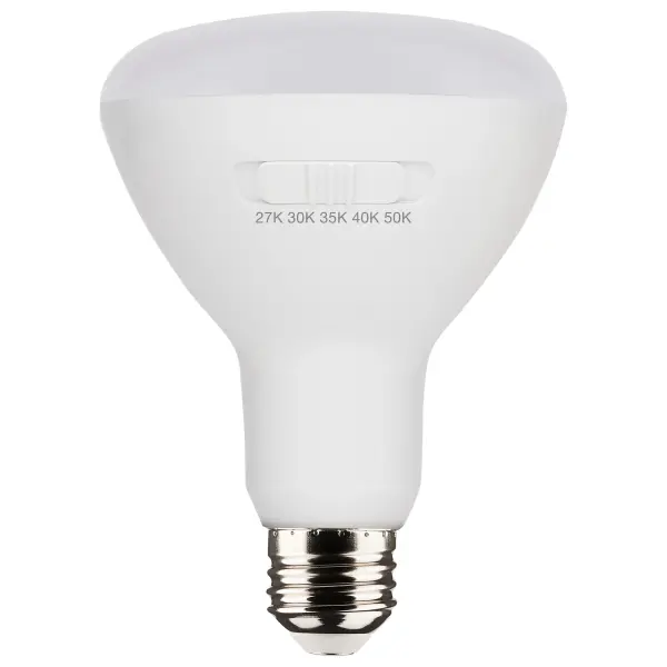 SATCO NUVO's LED BR lamps are the perfect lighting solution for a range of indoor spaces. CCT selectable, choose from 2700/3000/3500/4000/5000K color temperatures at installation to create the perfect ambiance for any room. Offered in both 8.5W BR30 and 13 W BR40 configurations, with an impressive 82 lumens per watt. With a wide 100 degree beam angle and a color rendering index of 90, these lamps ensure maximum coverage of true-to-life illumination in living rooms, family rooms, kitchens and hallways.