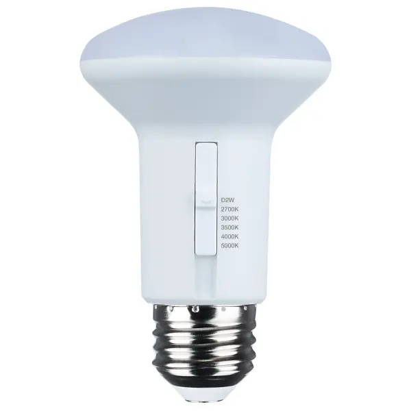 Transform your lighting experience with SATCO NUVO's LED reflector light bulbs. Designed for superior energy efficiency, these bulbs provide vibrant, true-to-life white light with an impressive CRI of 90. Available in R20, BR30, and BR40 shapes, these lamps fit seamlessly into a variety of fixtures to suit many different needs. Offering a 5 CCT range from a soft 2700K to a crisp 5000K, they also feature a dim-to-warm capability, allowing you to enjoy the nostalgic charm of traditional incandescent lighting with modern efficiency. This feature dims the light from 3000K to a cozy 2000K, creating a warm and inviting atmosphere. With a wide 120 degrees beam angle, these bulbs are versatile enough to suit any environment, from living rooms and dining areas to offices, museums, and retail stores, ensuring the perfect ambiance for every setting.