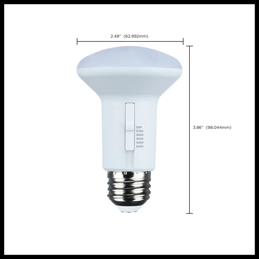 5.8 Watt R20 LED - 27K/30K/35K/40K/50K CCT Selectable - Dim to Warm - White Finish - 120 Volt - Image 8