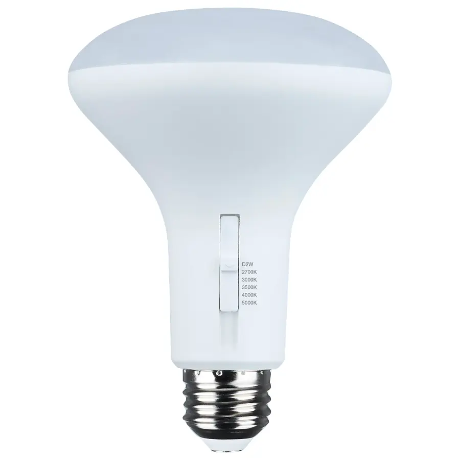 8.5 Watt BR30 LED - 27K/30K/35K/40K/50K CCT Selectable - Dim to Warm - White Finish - 120 Volt - Image 1