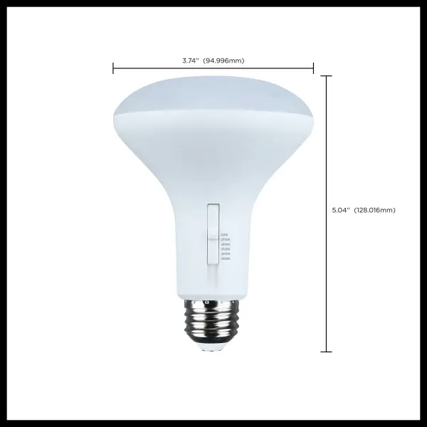 8.5 Watt BR30 LED - 27K/30K/35K/40K/50K CCT Selectable - Dim to Warm - White Finish - 120 Volt - Image 8