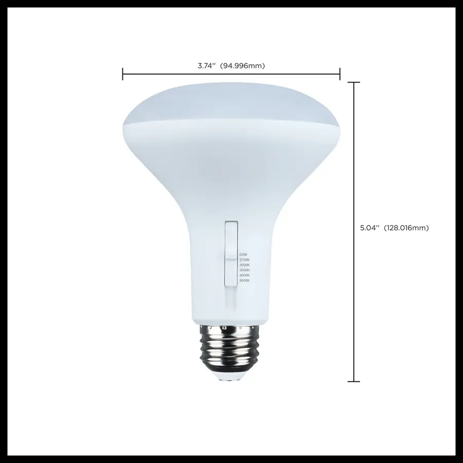 8.5 Watt BR30 LED - 27K/30K/35K/40K/50K CCT Selectable - Dim to Warm - White Finish - 120 Volt - Image 8