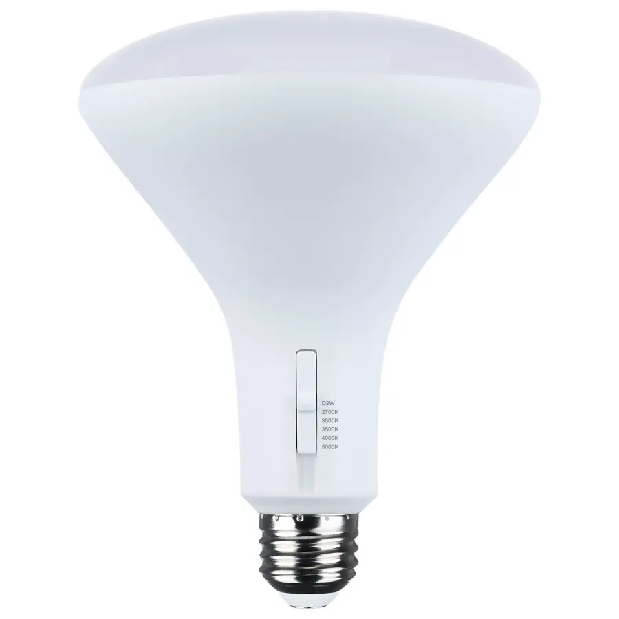 11 Watt BR40 LED - 27K/30K/35K/40K/50K CCT Selectable - Dim to Warm - White Finish - 120 Volt - Image 1